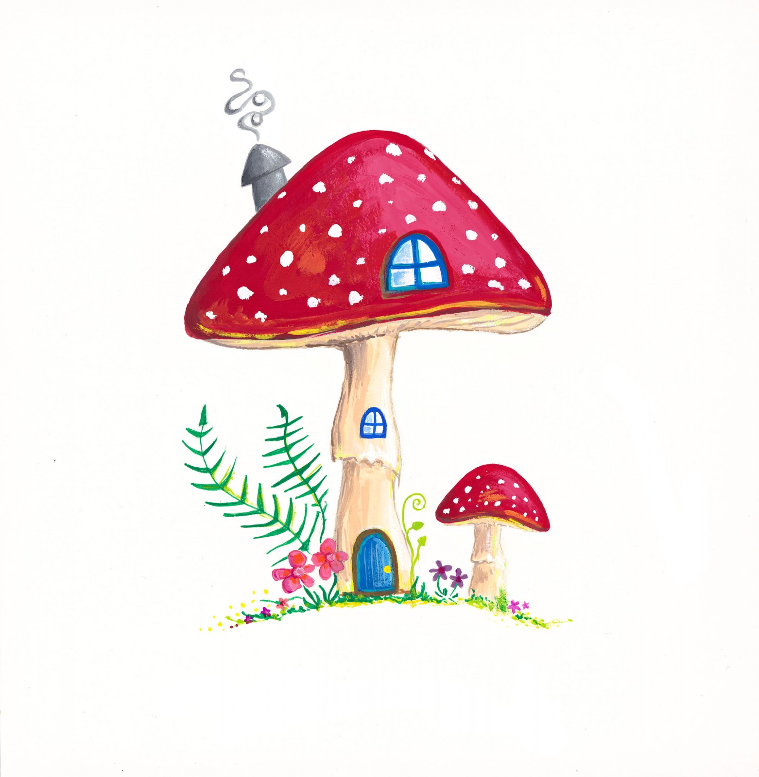 Staying Home. Original: gouache on board.