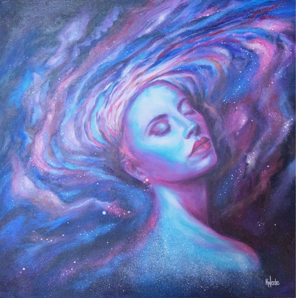 'Star Child'©  SOLD £555  (50cm x 50cm deep edge canvas)