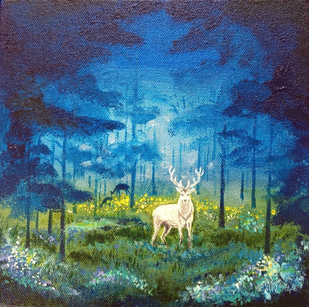 'The White Stag'   £100   (20cm x 20cm)